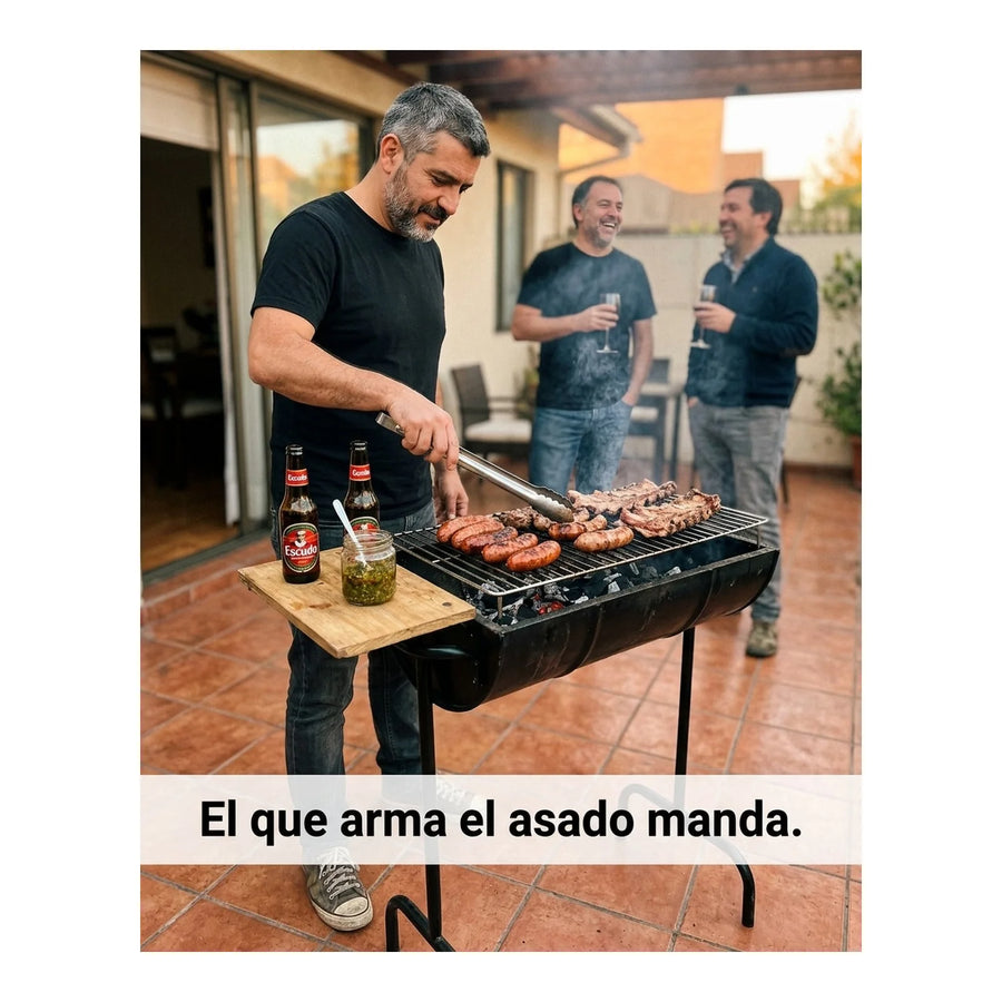 Parrilla Rodeo Clásica — Con Tabla Lateral | Asado Portátil Chile