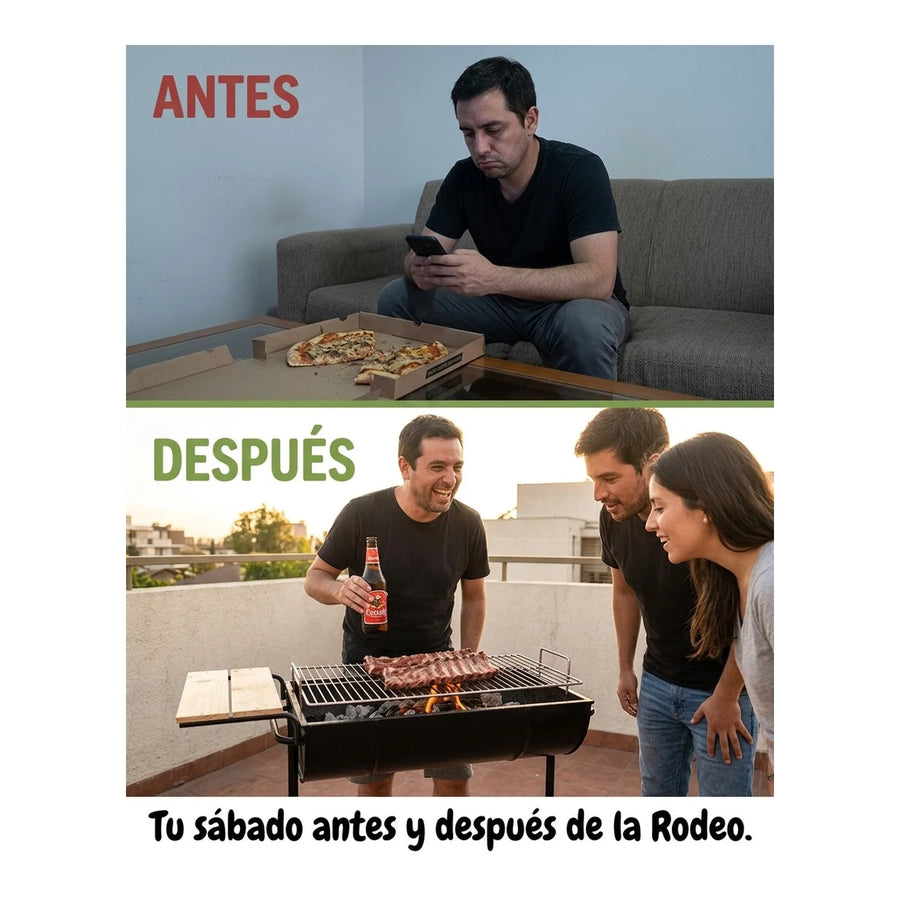 Parrilla Rodeo Clásica — Con Tabla Lateral | Asado Portátil Chile