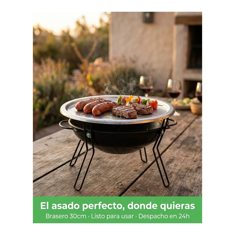 Parrilla Sobremesa 30cm Brasero Premium Asado Cocina Bbq