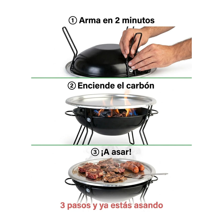 Parrilla Sobremesa 30cm Brasero Premium Asado Cocina Bbq