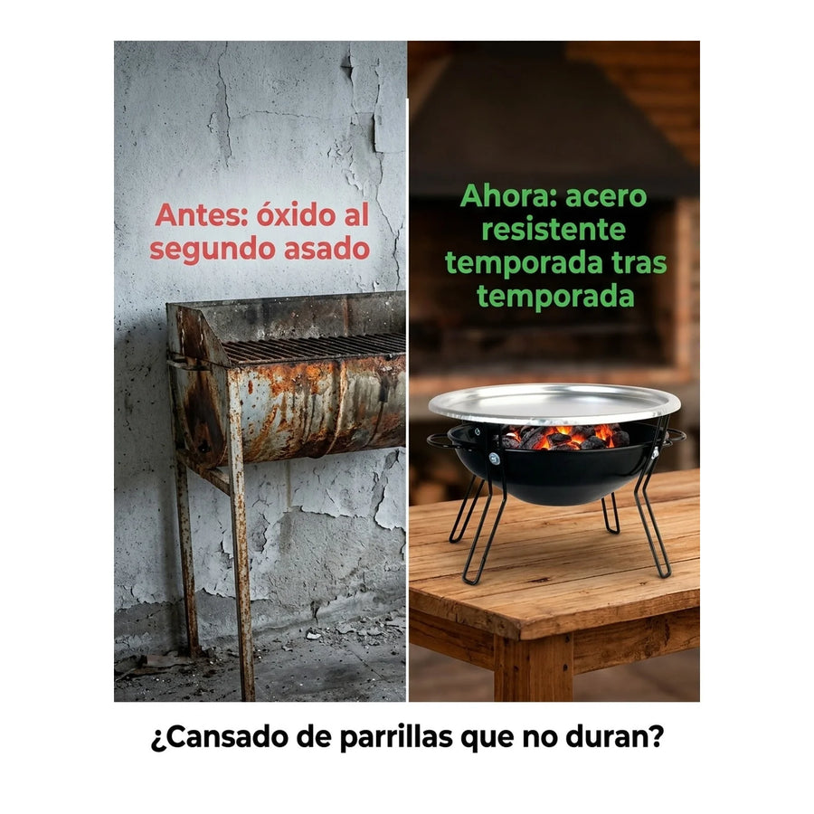 Parrilla Sobremesa 30cm Brasero Premium Asado Cocina Bbq