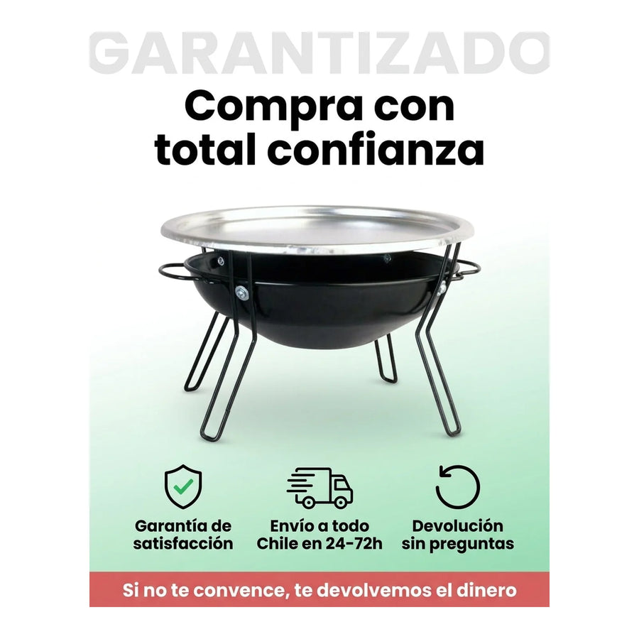 Parrilla Sobremesa 30cm Brasero Premium Asado Cocina Bbq