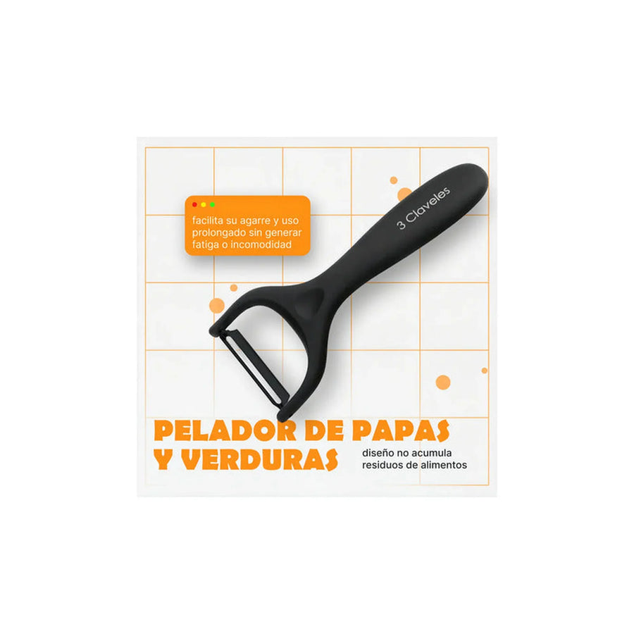 Pelador 15cm 3 Claveles Acero Inoxidable Cocina
