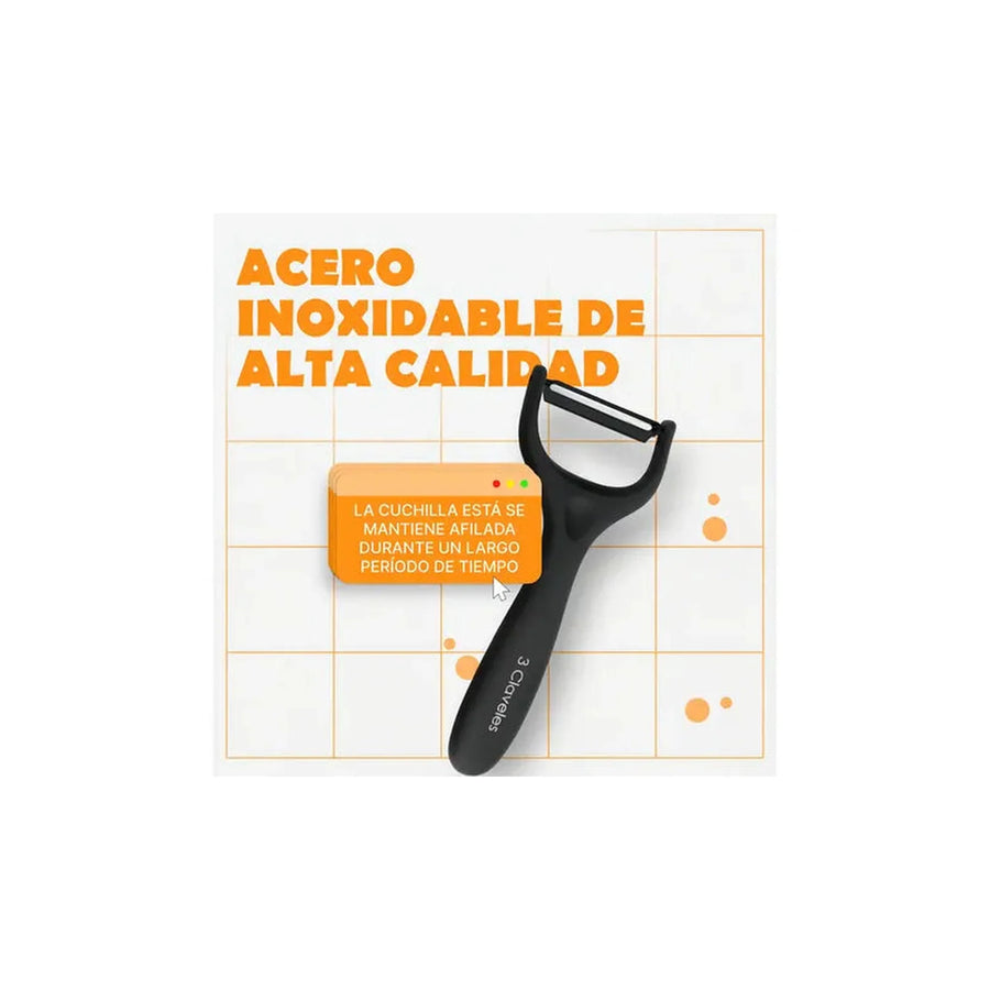 Pelador 15cm 3 Claveles Acero Inoxidable Cocina