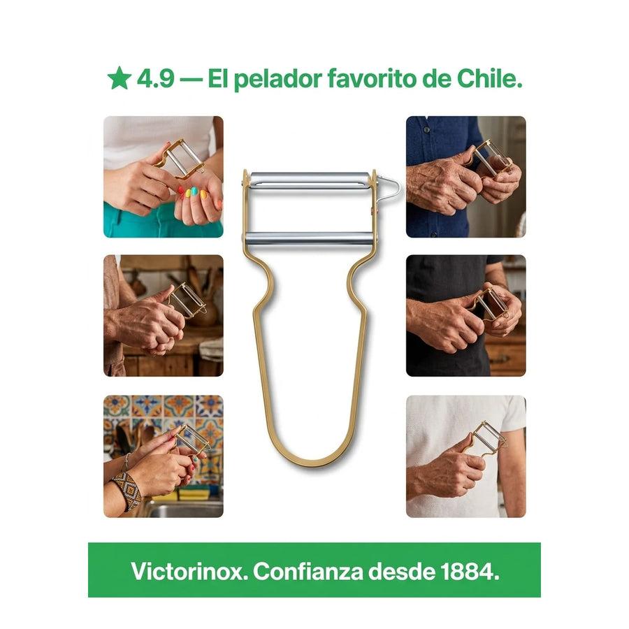 Pelador De Verduras Victorinox Premium Castaña Acero Inox.