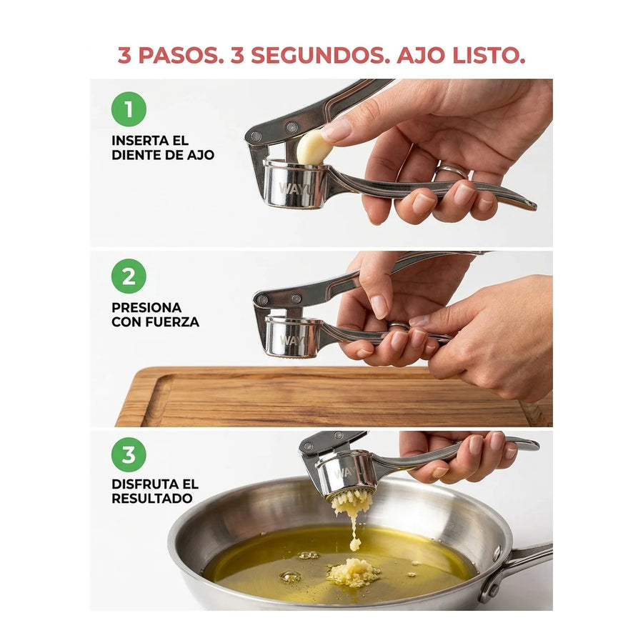Picador Moledor De Ajo Wayu Acero Inoxidable Cocina Bbq