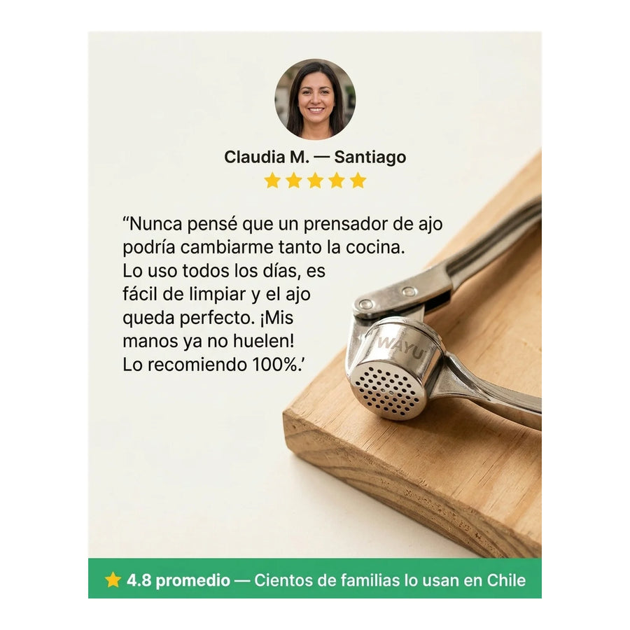 Picador Moledor De Ajo Wayu Acero Inoxidable Cocina Bbq