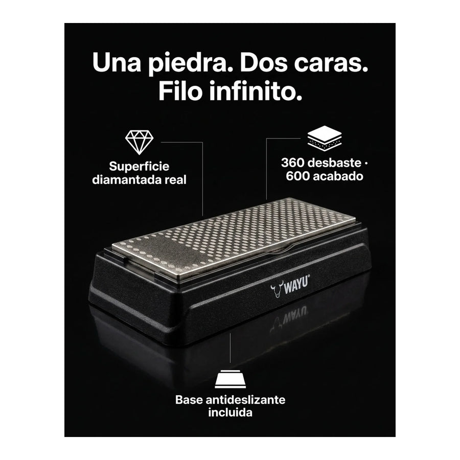 Piedra Afiladora De Cuchillos Diamantada Con Base Wayu