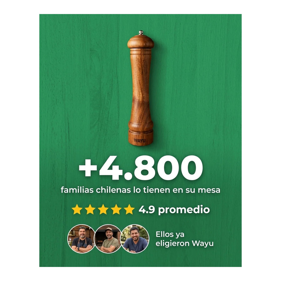 Pimentero Wayu Madera 26,5cm Cocina Parrilla Quincho Bbq
