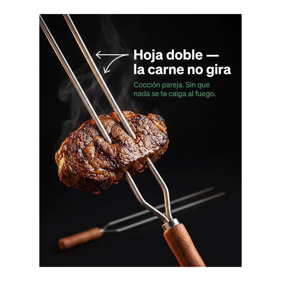 Pincho Anticucho Doble Acero Inoxidable 65cm Tramontina Asado
