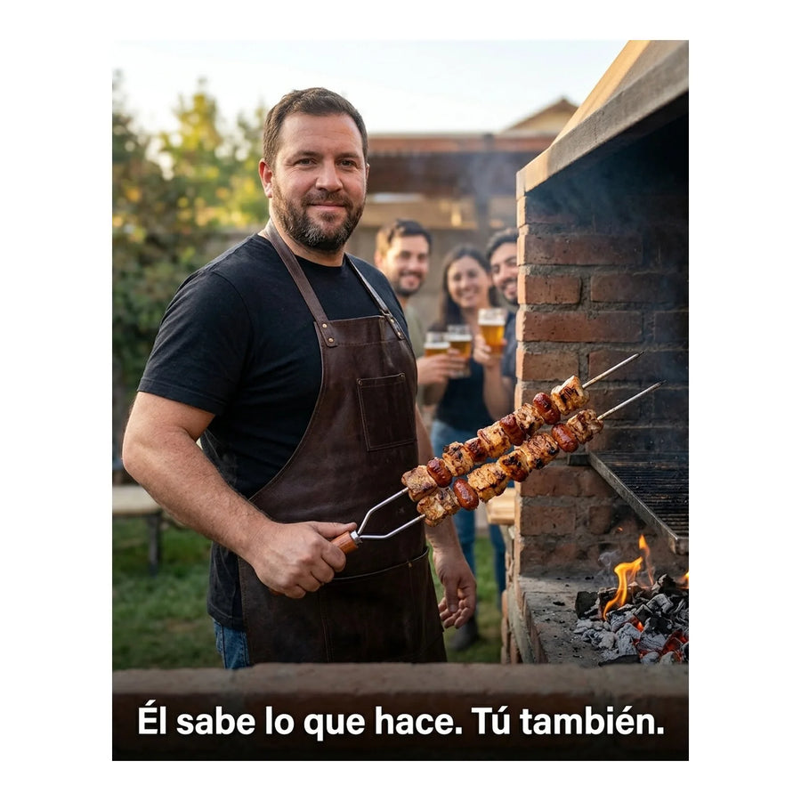 Pincho Anticucho Doble Acero Inoxidable 65cm Tramontina Asado