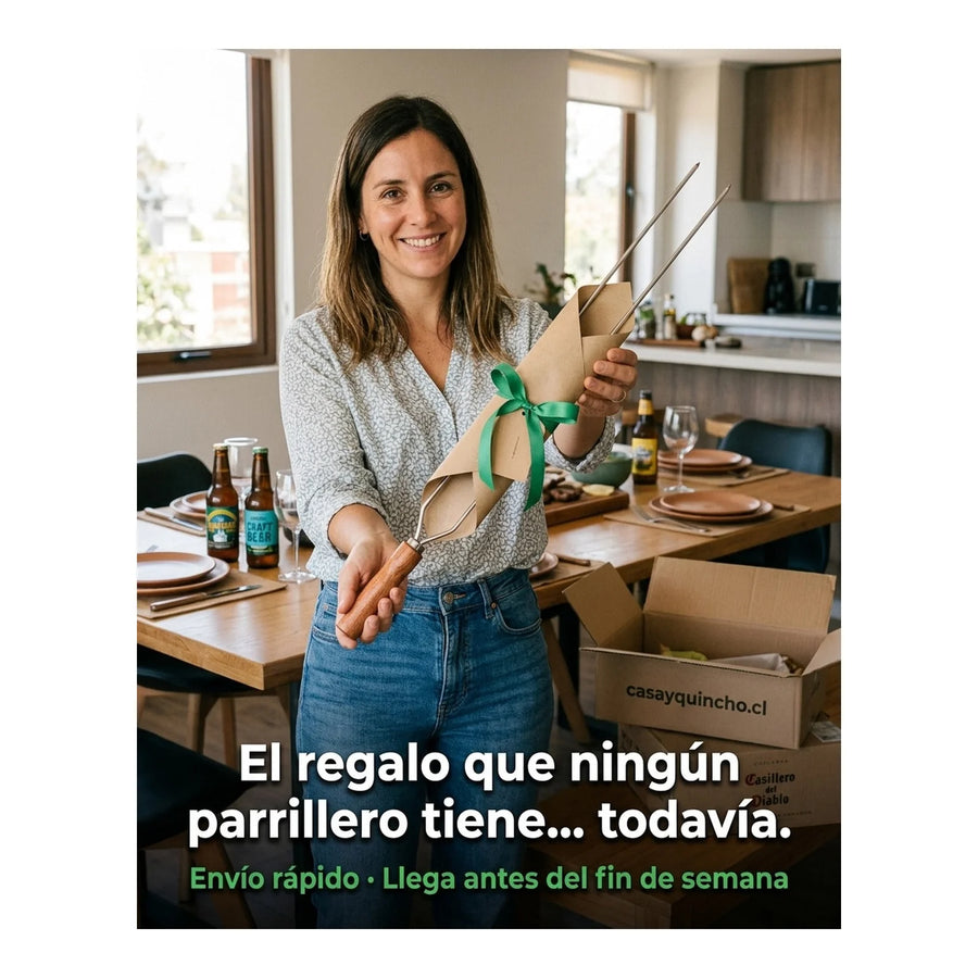 Pincho Anticucho Doble Acero Inoxidable 65cm Tramontina Asado