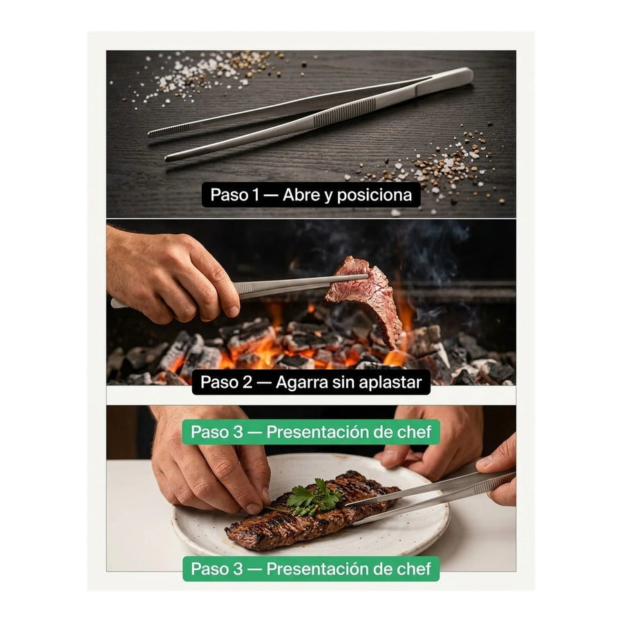 Pinza De Precisión Para Preparaciones Gourmet Cocina 30cm