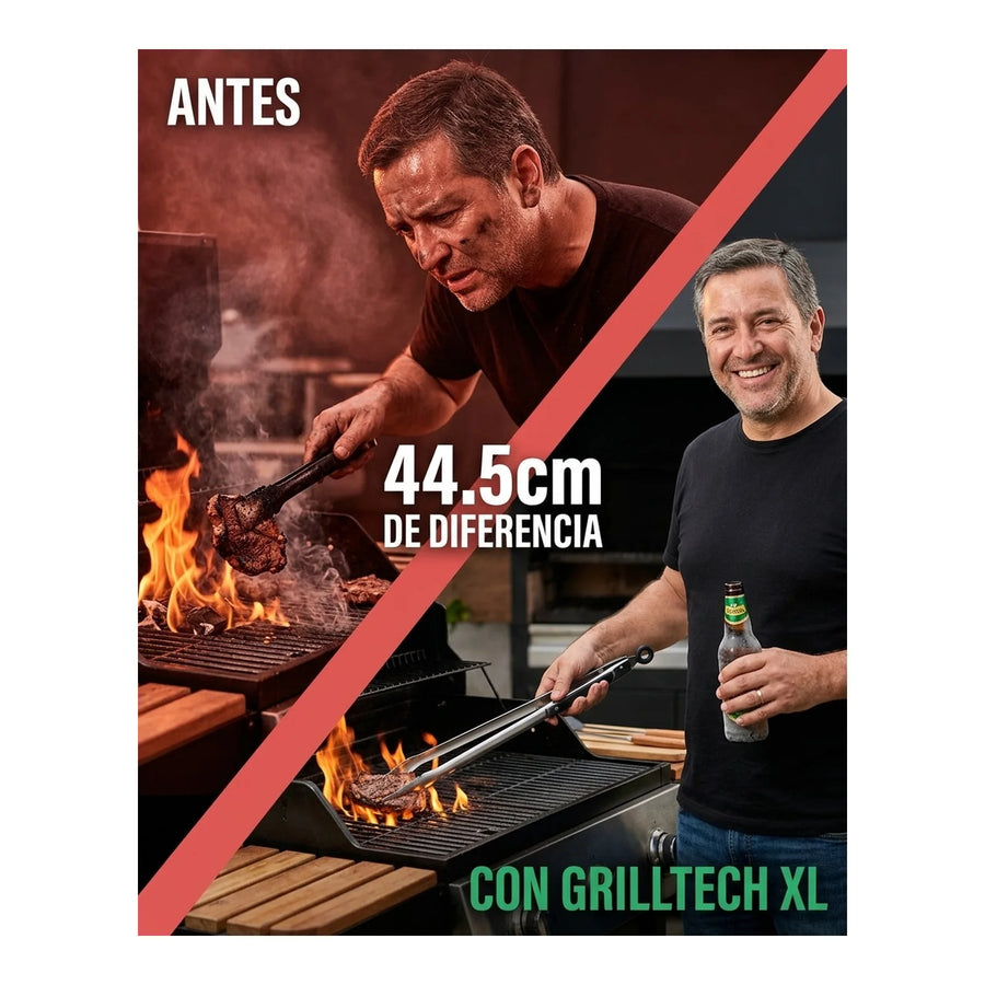 Pinza Grilltech 44.5cm Xl Parrilla Acero Inox Cocina Quincho