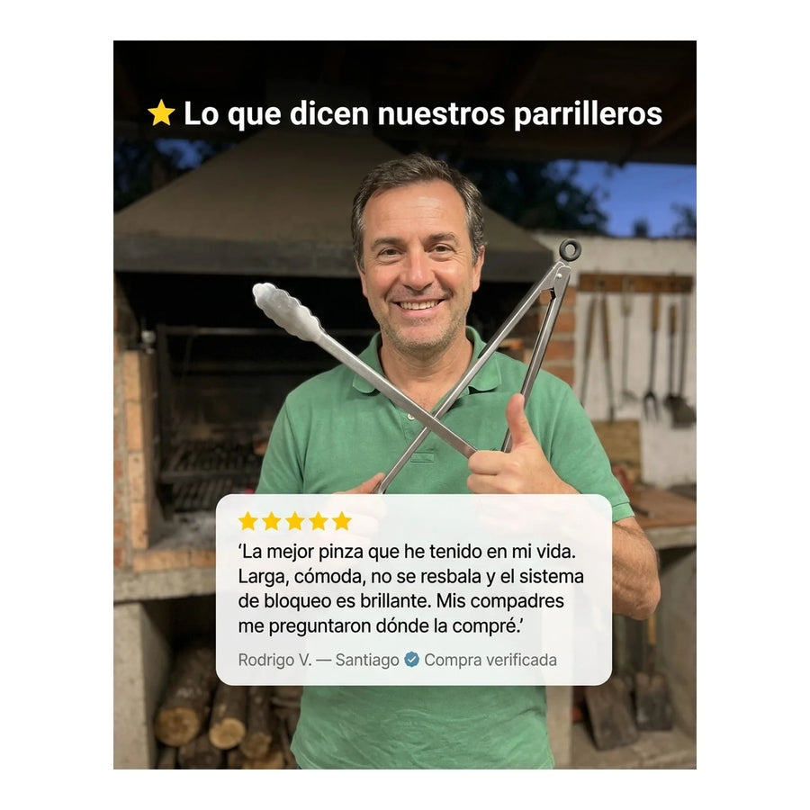 Pinza Tenaza 40cms Brooklyn Asado Parrilla Cocina