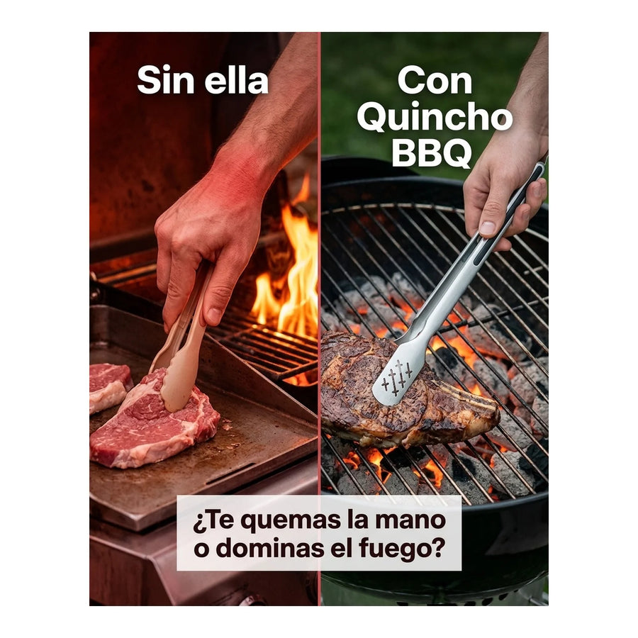 Pinza Tenaza Quincho BBQ Asado Premium 44cm Parrilla Cocina