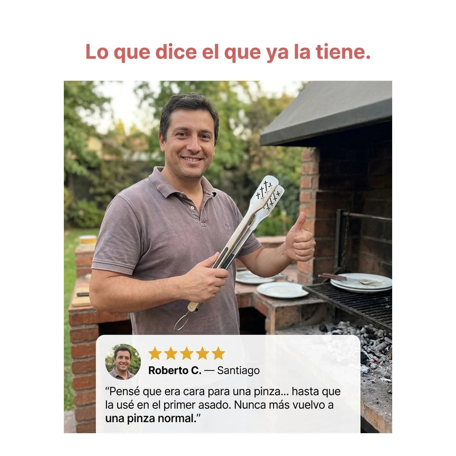Pinza Tenaza Quincho BBQ Asado Premium 44cm Parrilla Cocina