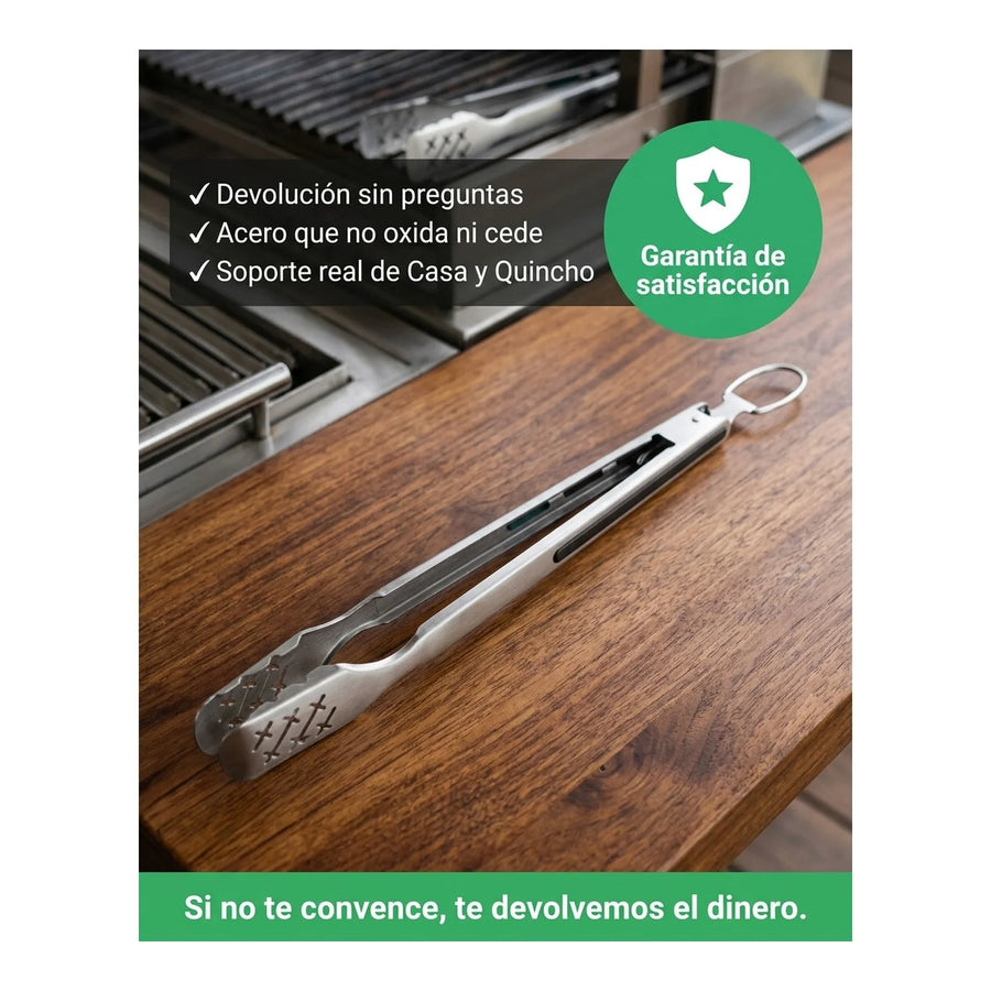 Pinza Tenaza Quincho BBQ Asado Premium 44cm Parrilla Cocina
