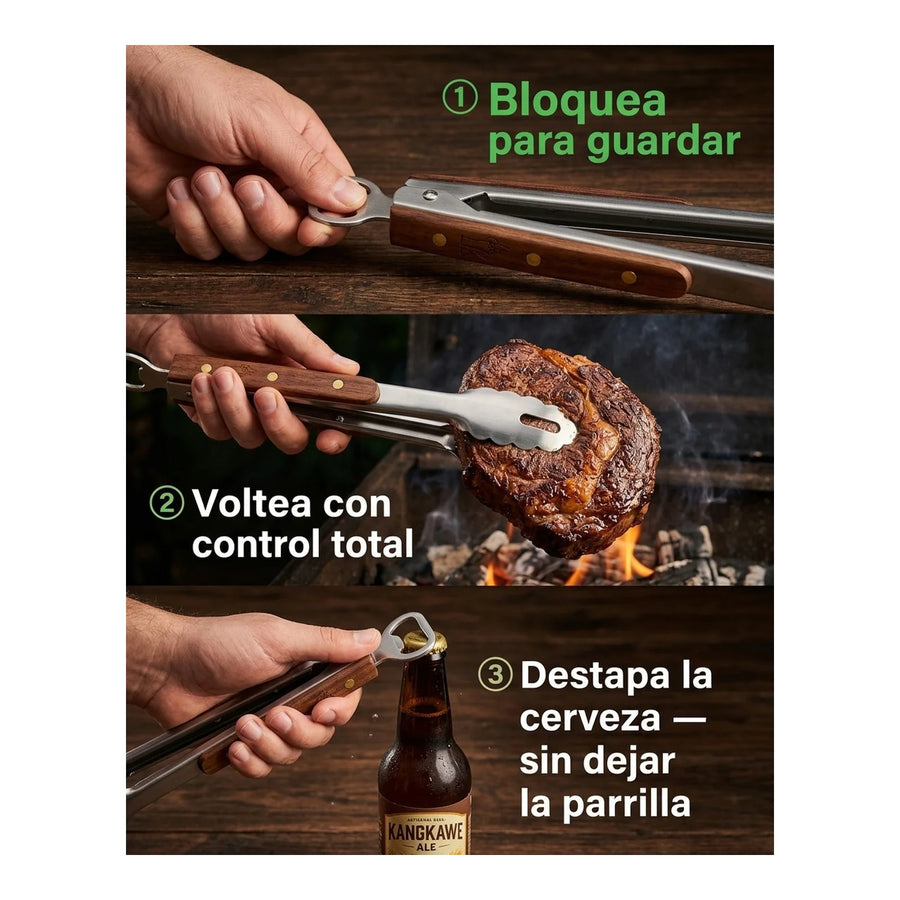 Pinzas Tenazas Premium Inoxidable + Destapador Kangkawe