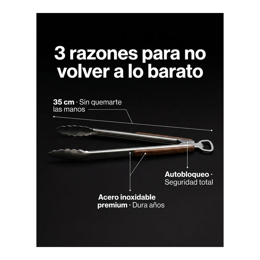 Pinzas Tenazas X L  Premium Inoxidable + Destapador Kangkawe
