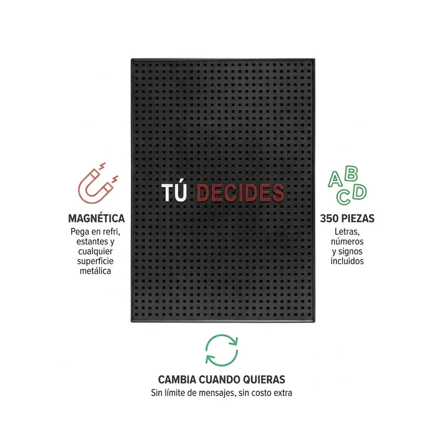 Pizarra Magnética Moderna Refrigerador Con Letras