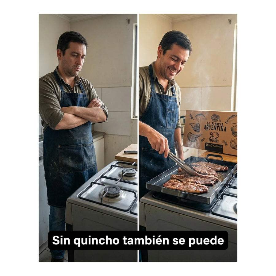 Plancha Churrasquera Argentina Acero al Carbón 2 Quemadores (foto 3)