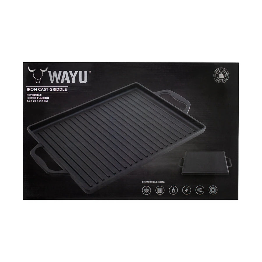 Plancha Churrasquera Hierro Fundido con Asas Wayu 44x28cm Chile