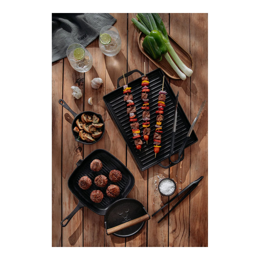 Plancha Churrasquera Hierro Fundido con Asas Wayu 44x28cm Chile