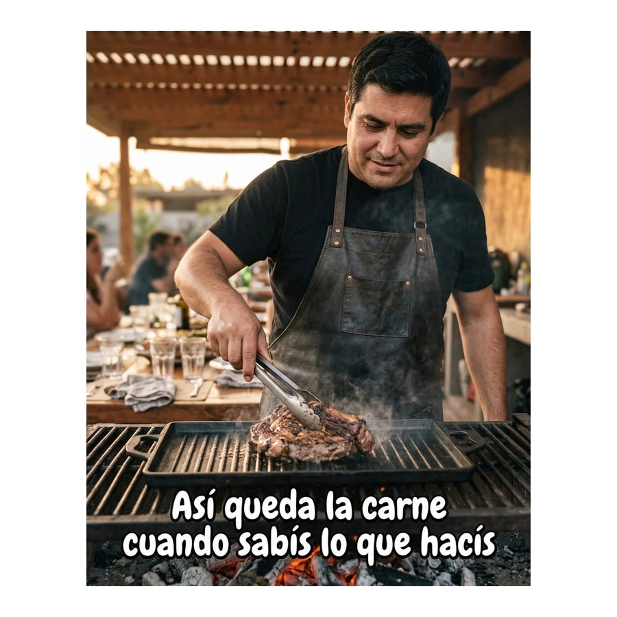 Plancha Churrasquera Hierro Fundido con Asas Wayu 44x28cm Chile