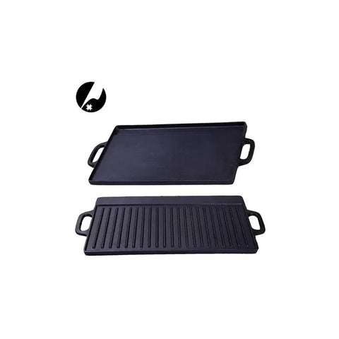 Plancha Churrasquera Reversible Fierro Fundido 42,5x23,5cm  Negro