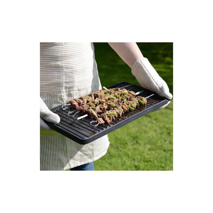 Plancha Churrasquera Reversible 46x26cm Hierro Fundido