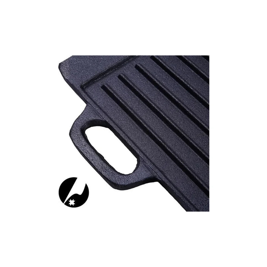 Plancha Churrasquera Reversible Fierro Fundido 42,5x23,5cm  Negro