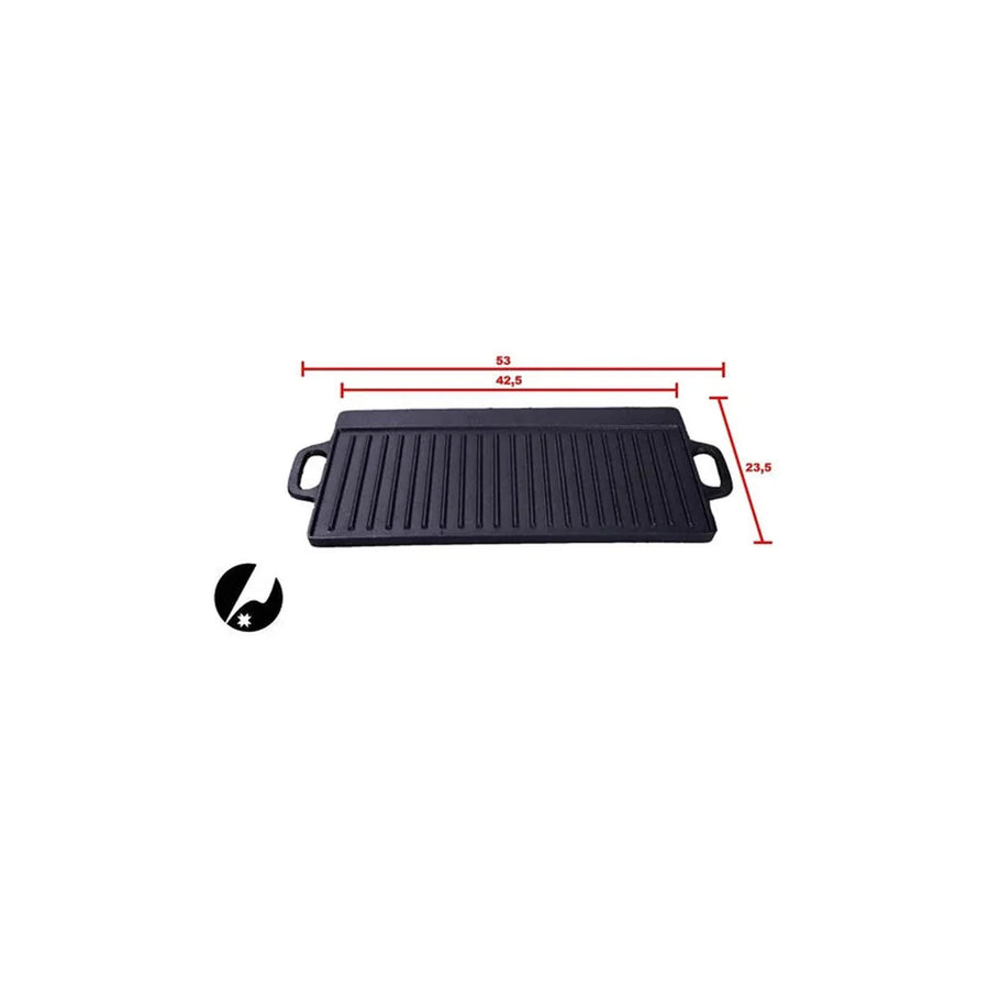 Plancha Churrasquera Reversible Fierro Fundido 42,5x23,5cm  Negro