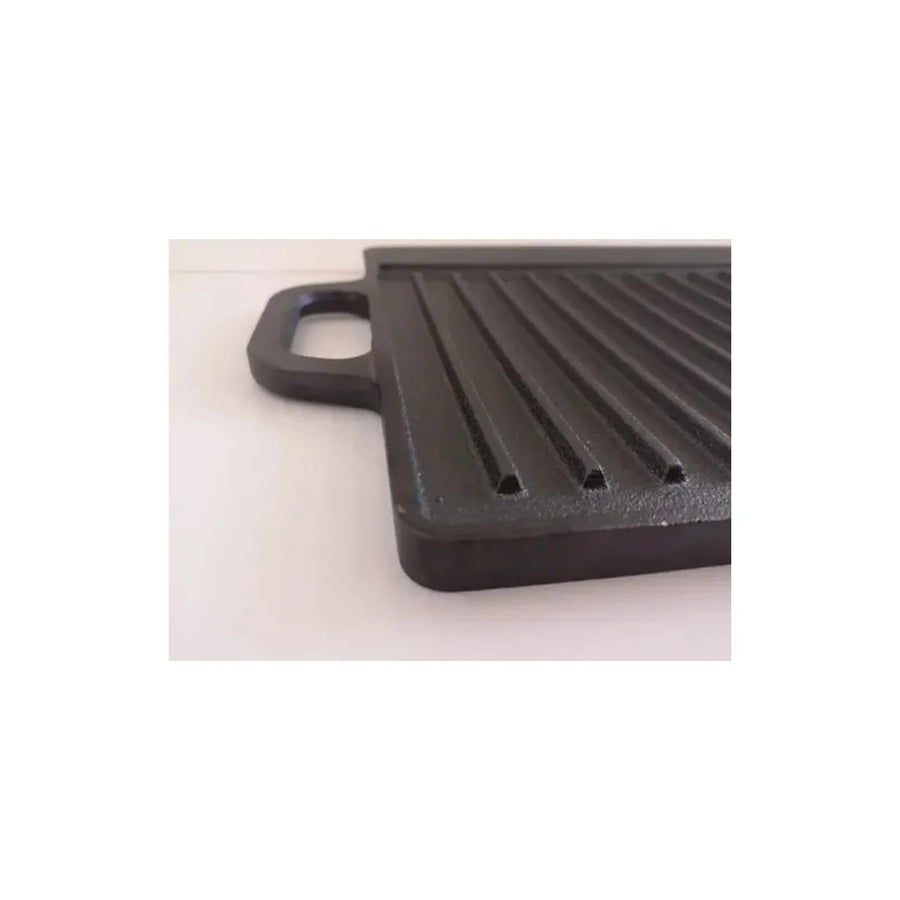 Plancha Churrasquera Reversible Fierro Fundido 42,5x23,5cm  Negro