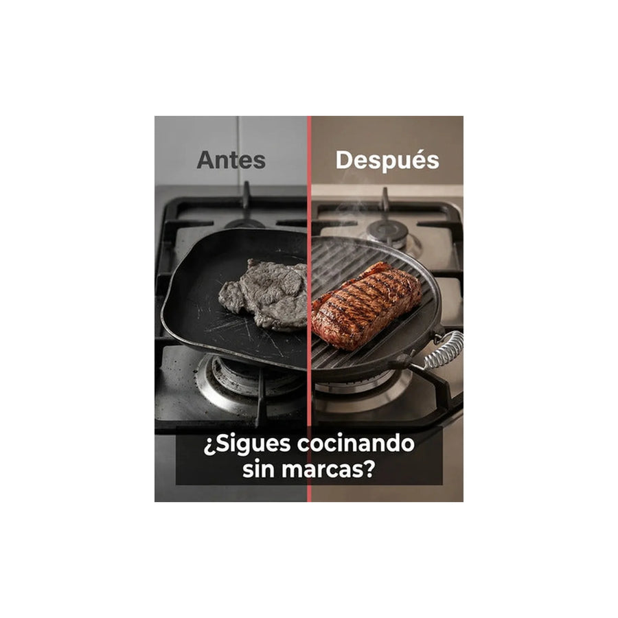 Plancha Churrasquera Reversible Fierro Fundido 25cm Cocina