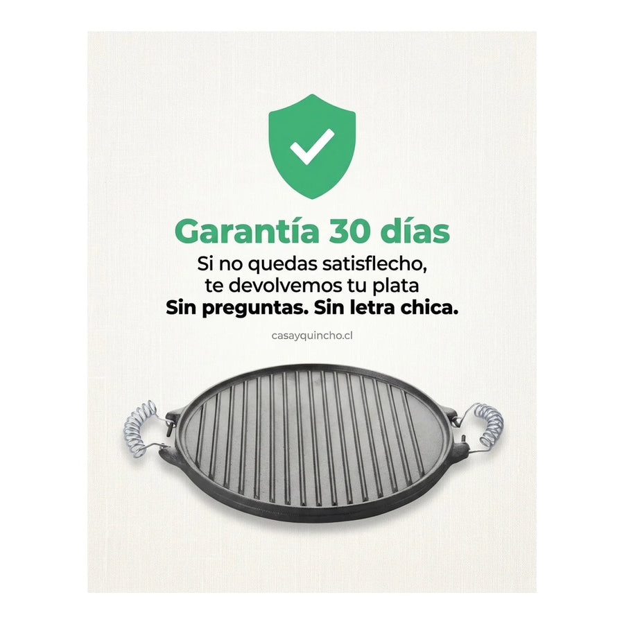 Plancha Churrasquera Reversible 31cm Hierro Fundido Cocina
