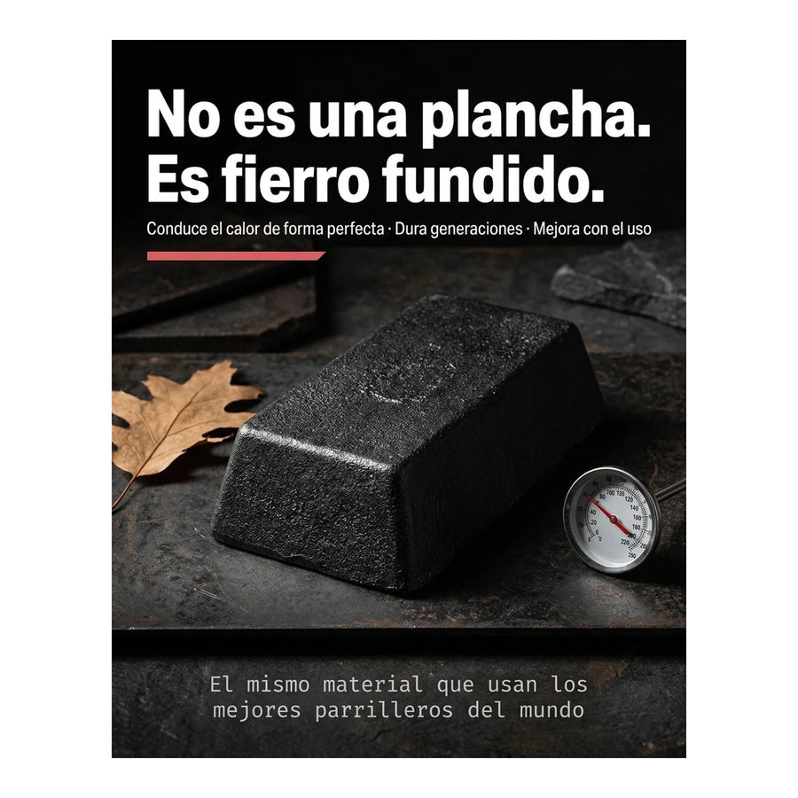 Plancha Churrasquera Reversible Fierro Fundido 25cm Cocina