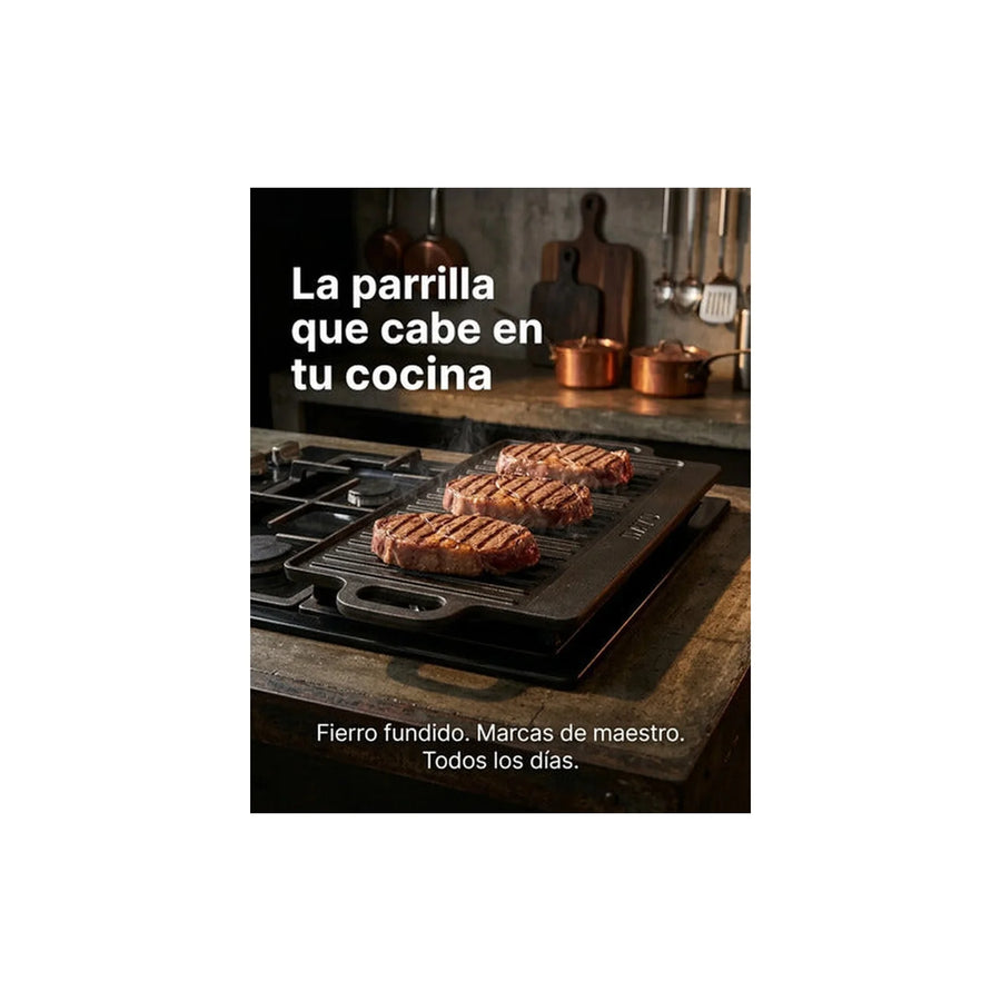 Plancha Reversible Fierro Fundido Wayu 51x23 Hierro Fundido