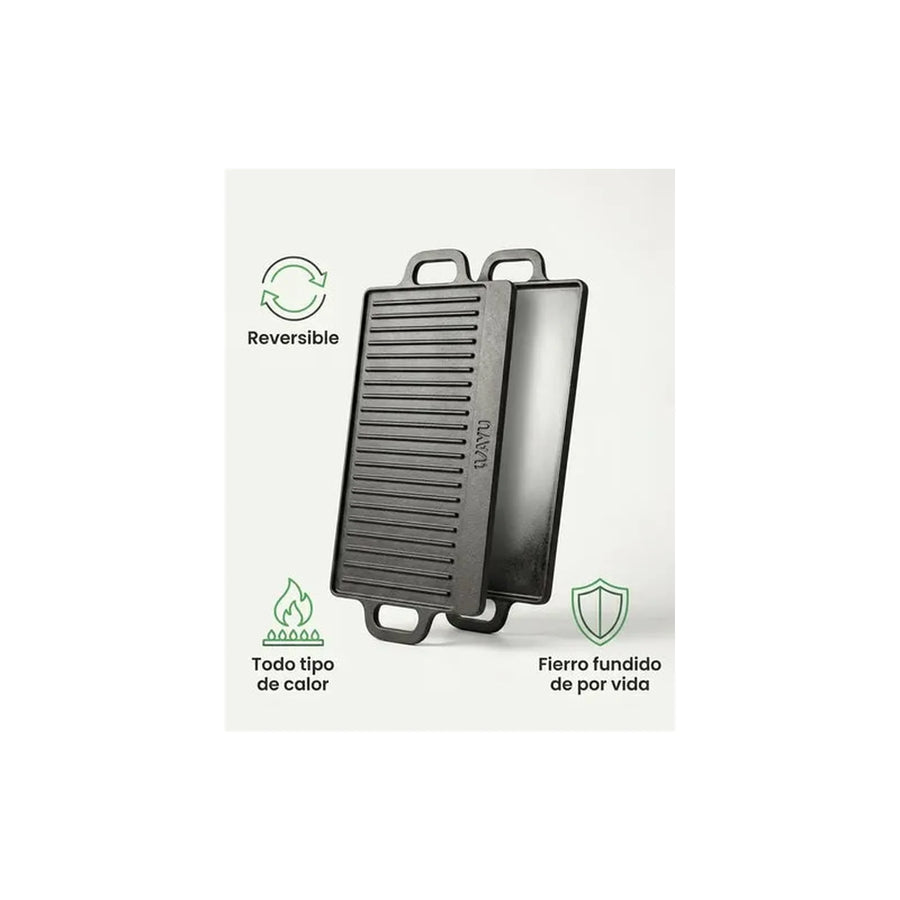 Plancha Reversible Fierro Fundido Wayu 51x23 Hierro Fundido