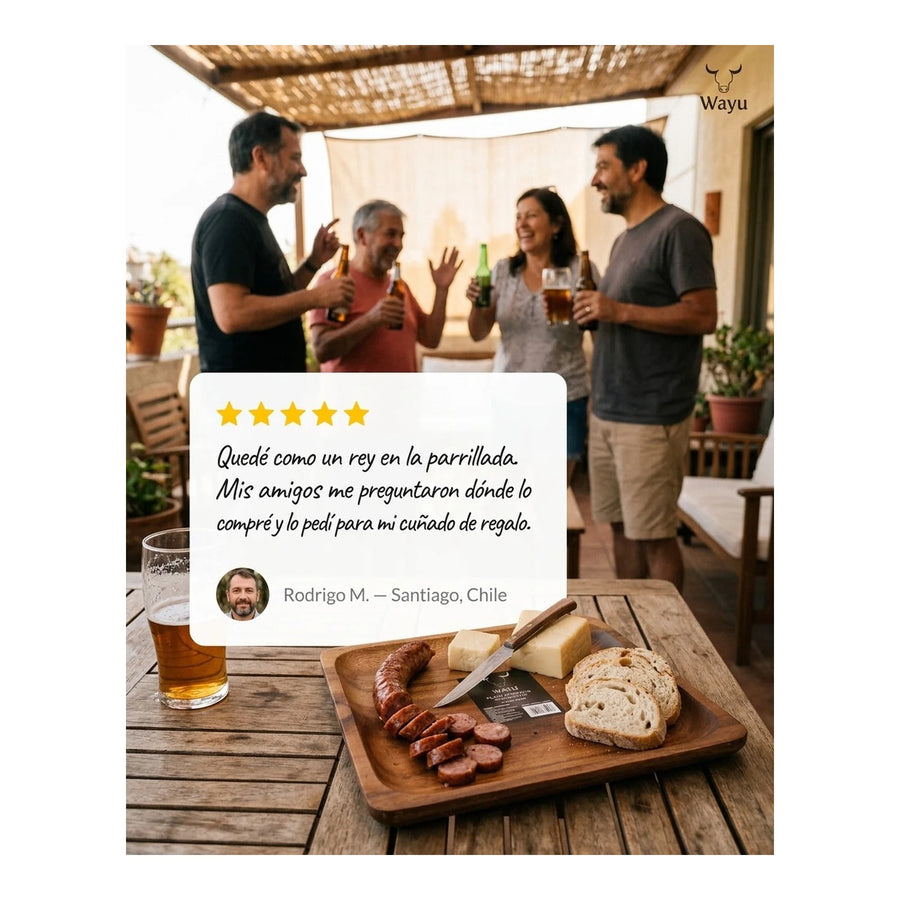 Plato Aperitivo Wayu Talla L 20x20x2,7cm Asado Parrilla Bbq