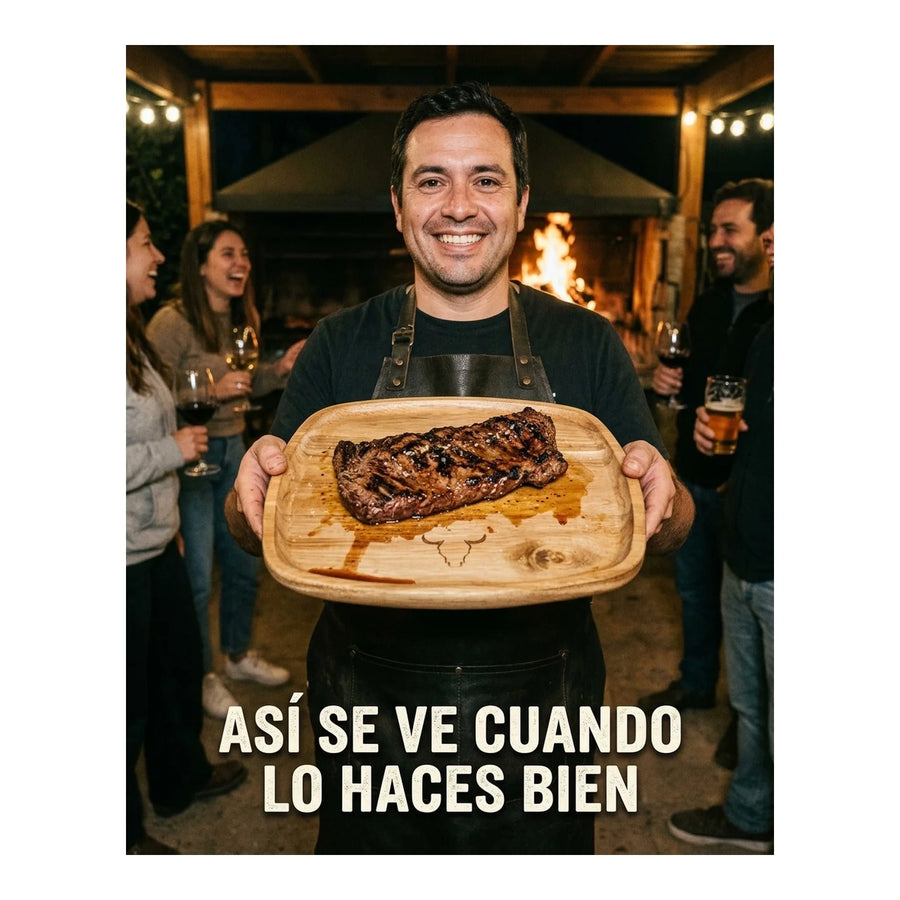 Plato Madera Wayu Asado Parrilla Bbq Barbacoa Cocina Quincho