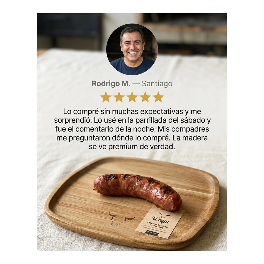 Plato Madera Wayu Asado Parrilla Bbq Barbacoa Cocina Quincho