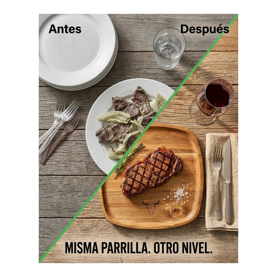 Plato Madera Wayu Asado Parrilla Bbq Barbacoa Cocina Quincho