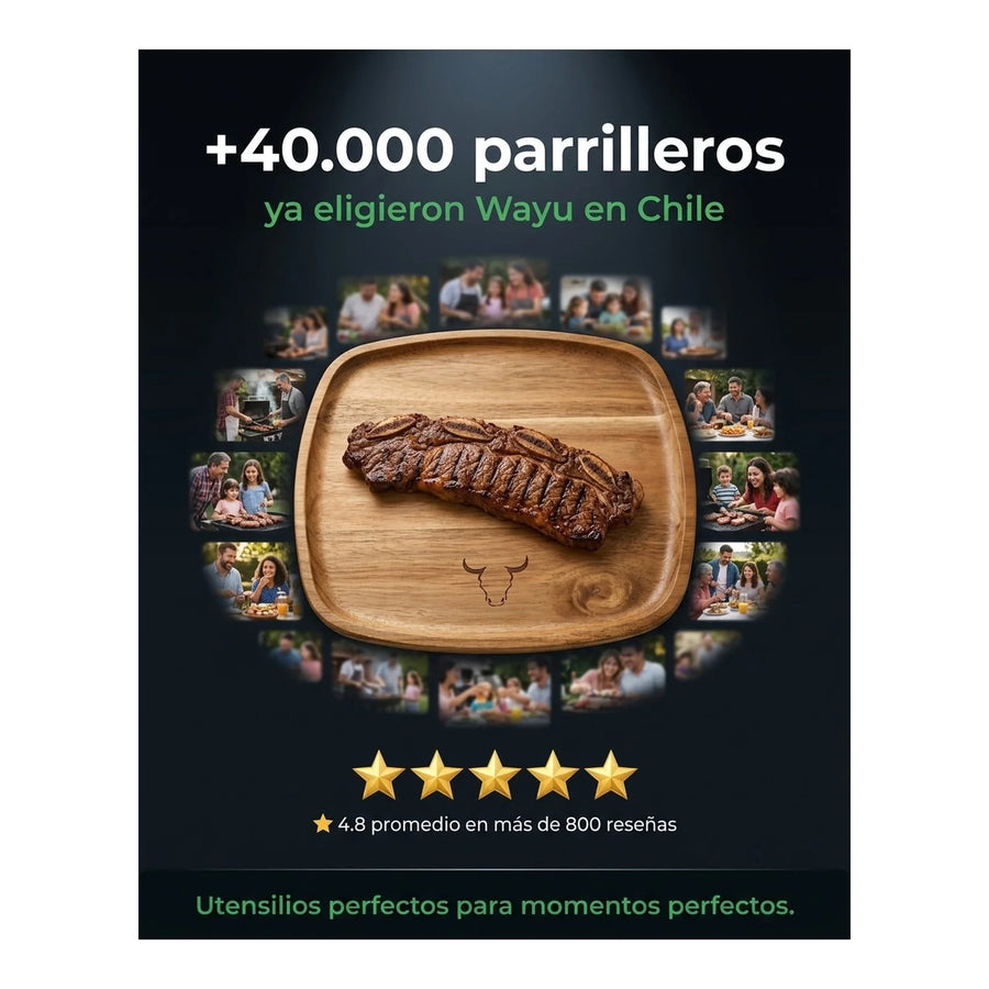 Plato Madera Wayu Asado Parrilla Bbq Barbacoa Cocina Quincho