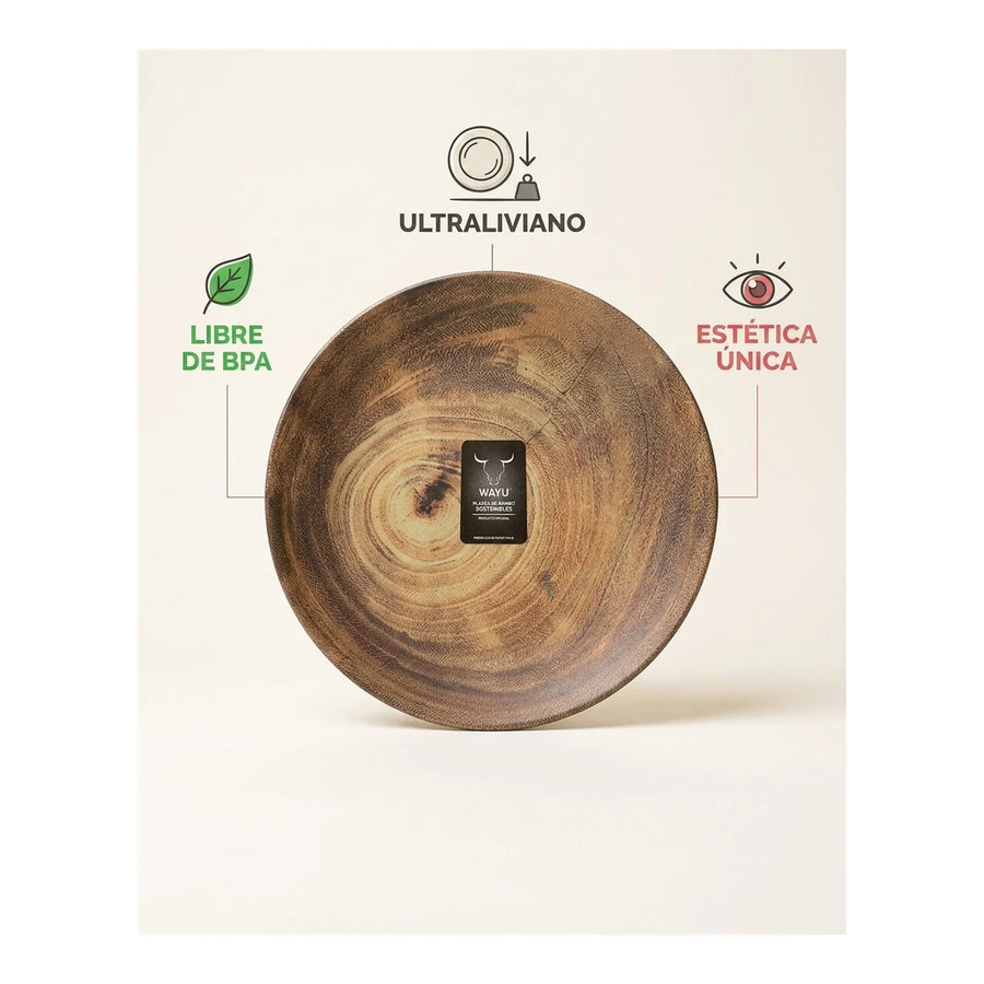 Plato Wayu Bamboo Mediano 8