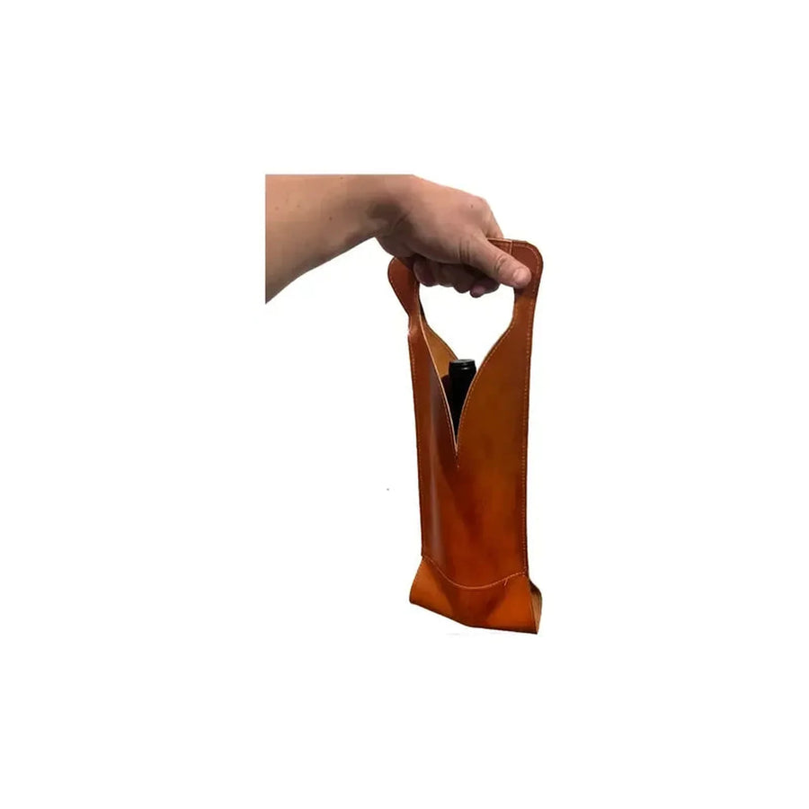 Porta Botella De Vino De Cuero Para Regalo + Grabado Láser Café
