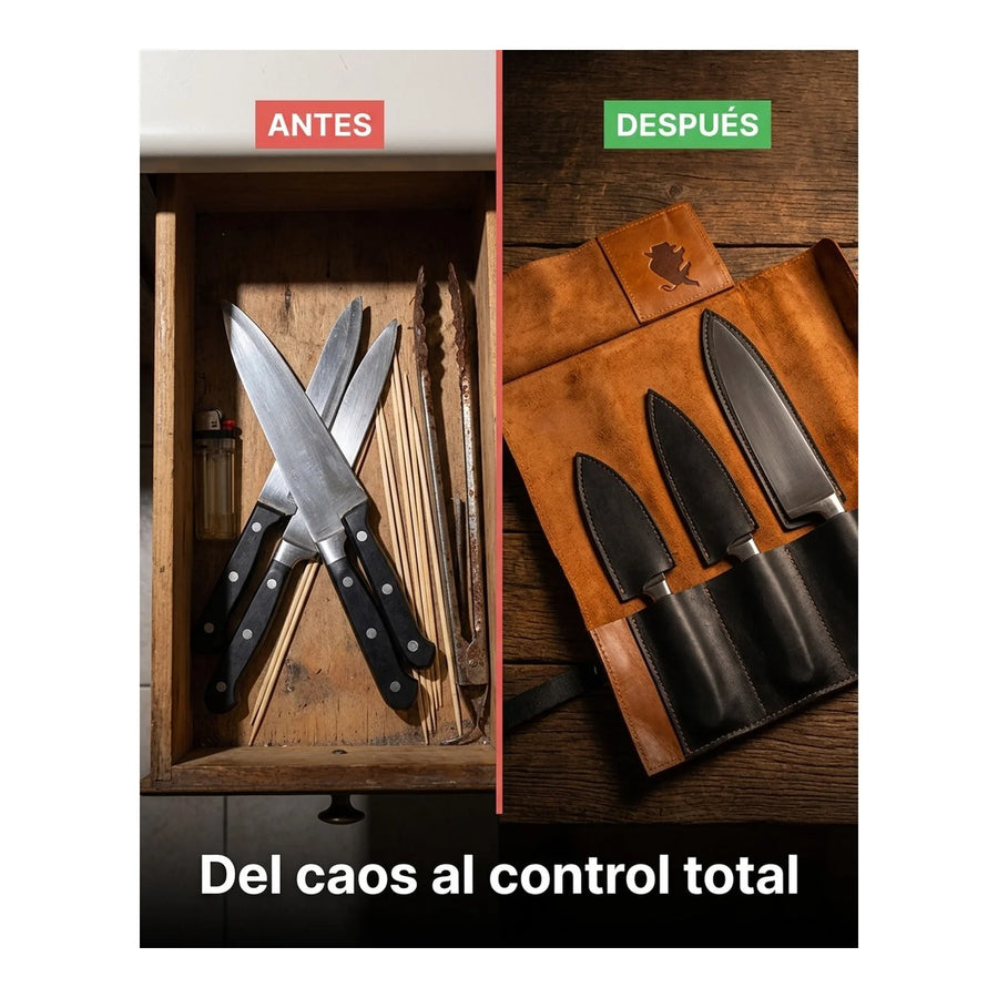 Porta cuchillos de 3 accesorios + Grabado Personalizado
