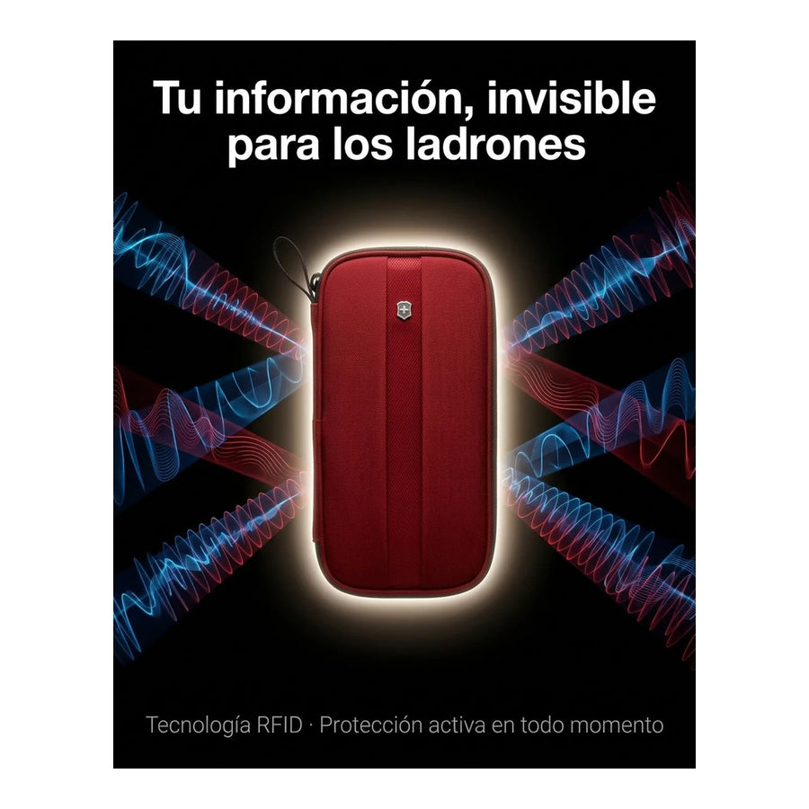 Porta Documentos de Viaje Victorinox con Bloqueo Rfid Color Rojo 610598