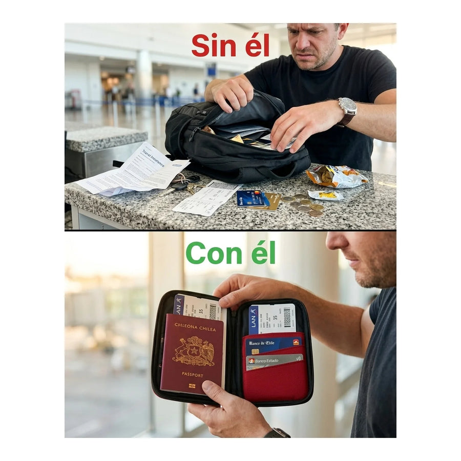 Porta Documentos de Viaje Victorinox con Bloqueo Rfid Color Rojo 610598
