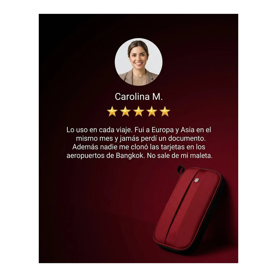 Porta Documentos de Viaje Victorinox con Bloqueo Rfid Color Rojo 610598